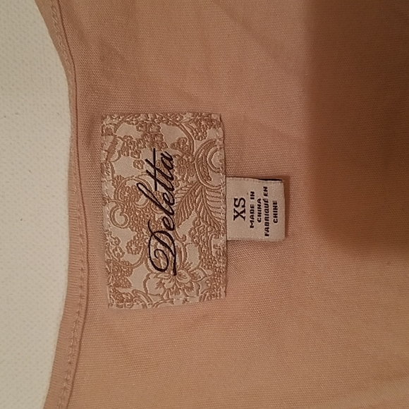 ANTHRO Deletta Blush Pink Crochet Lace and Cut out detail Tank Sz XS - Picture 2 of 6